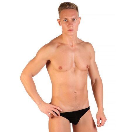 Набор из 4 черных мужских трусов-слипов с заниженной посадкой